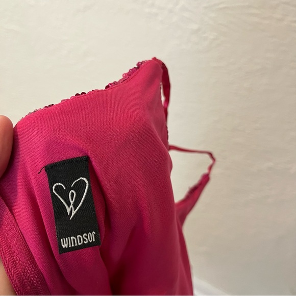 Windsor Dress Pink Sequin Mesh Prom HoCo Party XS Ashley - Picture 6 of 7